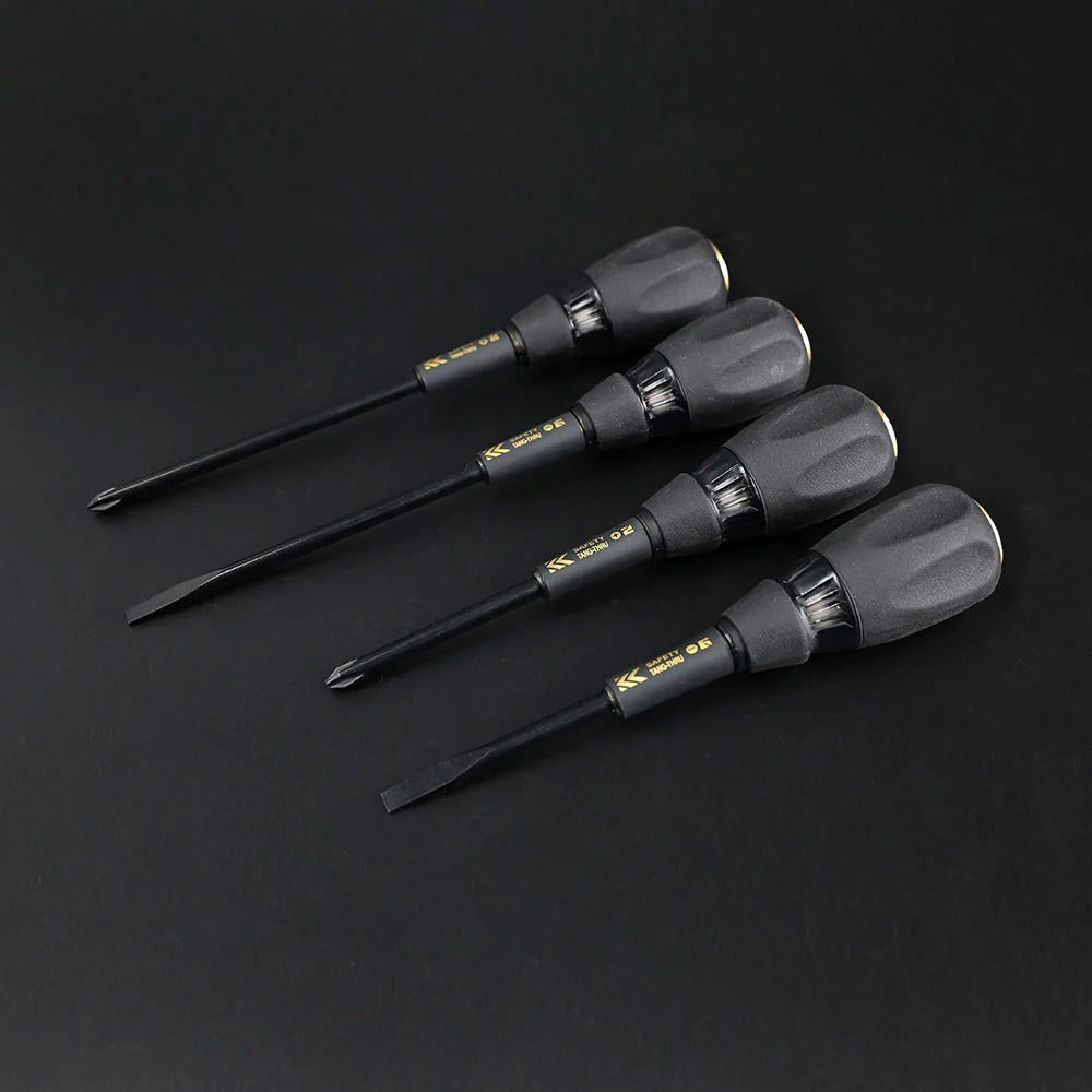 Fujiya Kurokin 564SK-BG Slotted Screwdriver, 6mm Tip x 100mm Shaft (186mm OAL)
