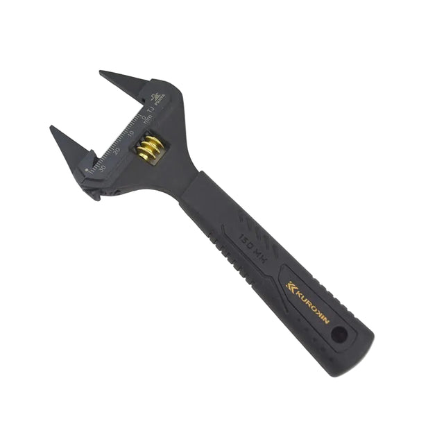 Fujiya Kurokin FLT-34-BG Slim Jaw Adjustable Wrench with Grip Handle