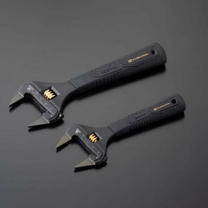 Fujiya Kurokin FLT-34-BG Slim Jaw Adjustable Wrench with Grip Handle