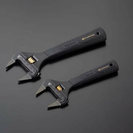 Fujiya Kurokin FLT-34-BG Slim Jaw Adjustable Wrench with Grip Handle