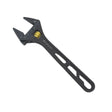 Black adjustable wrench on a light gray background