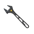 Black adjustable wrench on a light gray background