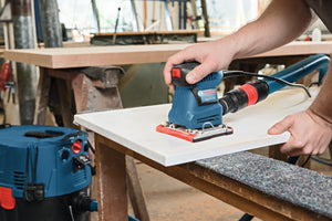 Bosch 2-Tool Combo Kit with 5 In. Single-Speed Palm Random Orbit Sander/Polisher and 1/4-Sheet Orbital Finishing Sander