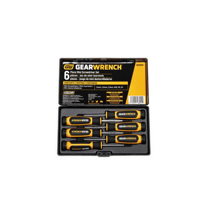 GEARWRENCH 80055H 6 Piece Phillips®/Slotted Mini Dual Material Screwdriver Set