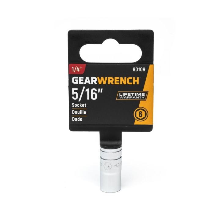 GEARWRENCH 80109 1/4" Drive 6 Point Standard SAE Socket 5/16"