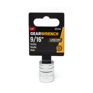 GEARWRENCH 80114D 1/4" Drive 6 Point Standard SAE Socket 9/16"