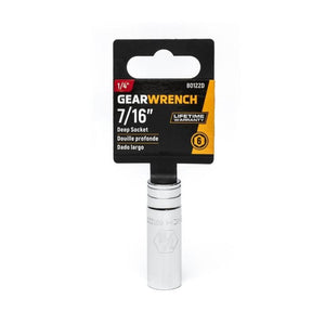 GEARWRENCH 80122D 1/4" Drive 6 Point Deep SAE Socket 7/16"