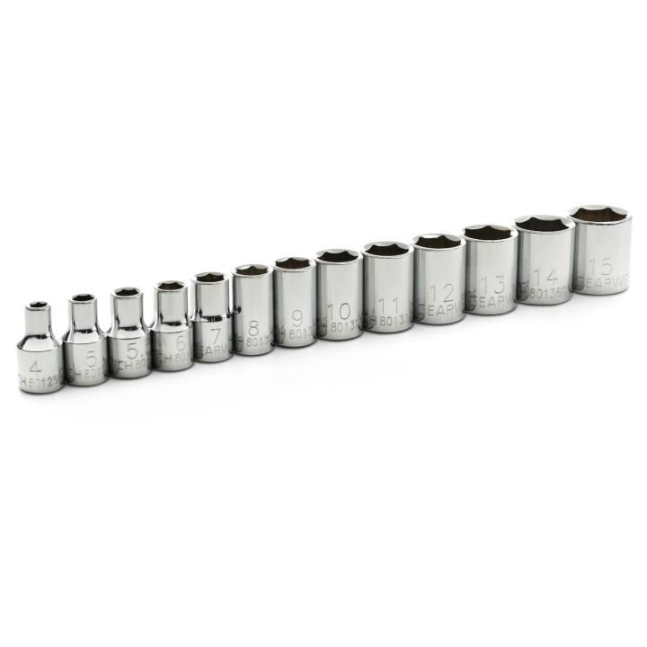 GEARWRENCH 80302D 13 Piece 1/4" Drive 6 Point Standard Metric Socket Set
