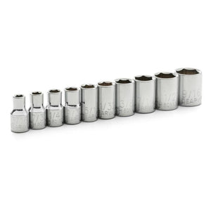 GEARWRENCH 80303 10 Piece 1/4" Drive 6 Point Standard SAE Socket Set