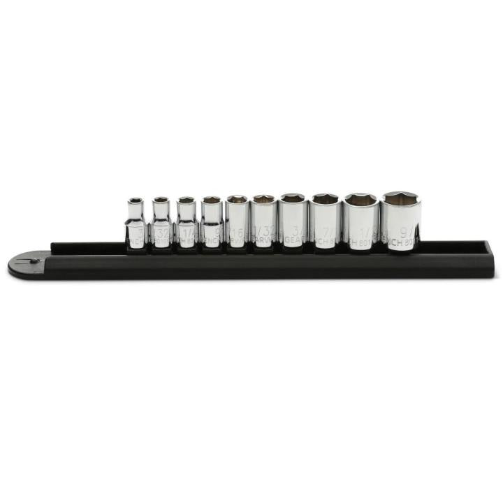 GEARWRENCH 80303 10 Piece 1/4" Drive 6 Point Standard SAE Socket Set
