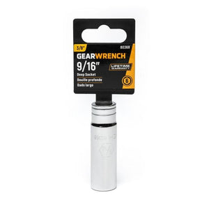 GEARWRENCH 80368 3/8" Drive 6 Point Deep SAE Socket 9/16"