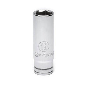 GEARWRENCH 80646D 1/2" Drive 6 Point Deep Metric Socket 19mm
