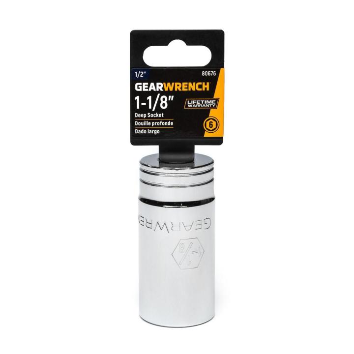 GEARWRENCH 80676 1/2" Drive 6 Point Deep SAE Socket 1-1/8"