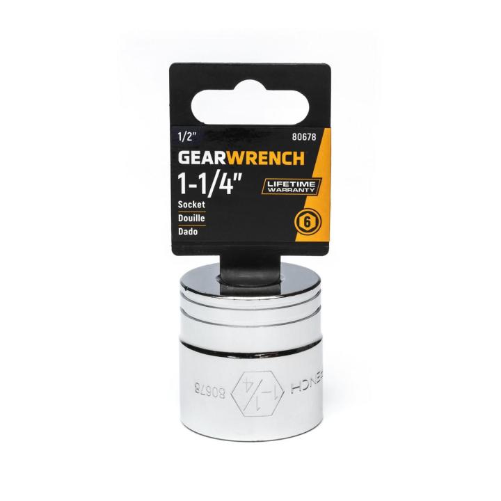 GEARWRENCH 80678 1/2" Drive 6 Point Standard SAE Socket 1-1/4"
