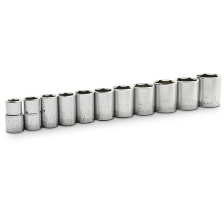 GEARWRENCH 80703 11 Piece 1/2" Drive 6 Point Standard SAE Socket Set