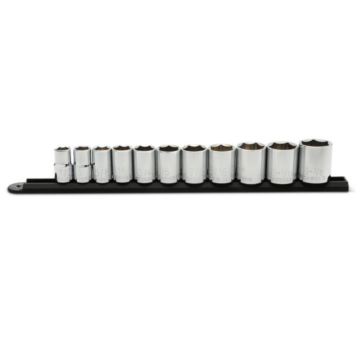 GEARWRENCH 80703 11 Piece 1/2" Drive 6 Point Standard SAE Socket Set