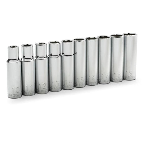 GEARWRENCH 80704 10 Piece 1/2" Drive 6 Point Deep Metric Socket Set