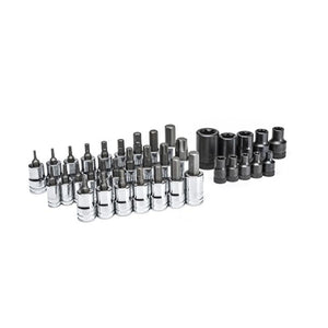 GEARWRENCH 80726 36 Piece 1/4", 3/8" & 1/2" Drive Standard Hex, E-Torx® & Torx® Bit SAE/Metric Socket Set