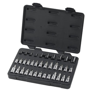 GEARWRENCH 80726 36 Piece 1/4", 3/8" & 1/2" Drive Standard Hex, E-Torx® & Torx® Bit SAE/Metric Socket Set