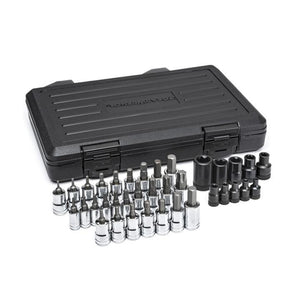 GEARWRENCH 80726 36 Piece 1/4", 3/8" & 1/2" Drive Standard Hex, E-Torx® & Torx® Bit SAE/Metric Socket Set