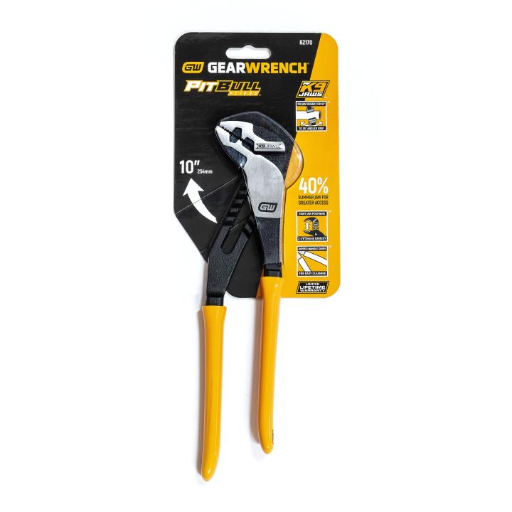 GEARWRENCH 82170 10" PITBULL K9™ Straight Jaw Dipped Handle Tongue and Groove Pliers