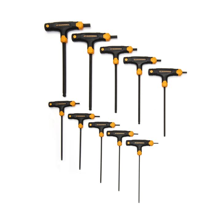 GEARWRENCH 83523 10 Piece SAE Ball End T-Handle Hex Key Set