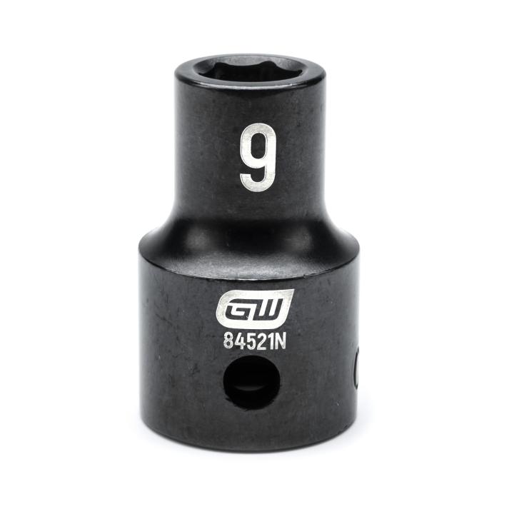 GEARWRENCH 84521N 1/2" Drive 6 Point Standard Impact Metric Socket 9mm