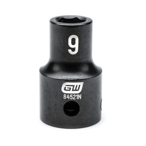 GEARWRENCH 84521N 1/2" Drive 6 Point Standard Impact Metric Socket 9mm