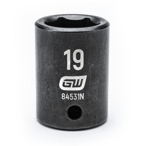 GEARWRENCH 84531N 1/2" Drive 6 Point Standard Impact Metric Socket 19mm