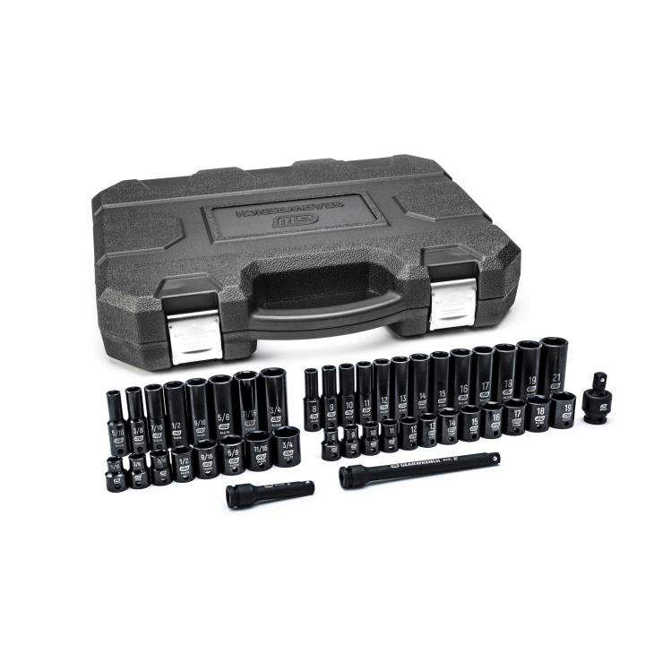 GEARWRENCH 84916N 44 Piece 3/8" Drive 6 Point Standard and Deep Impact SAE/Metric Socket Set