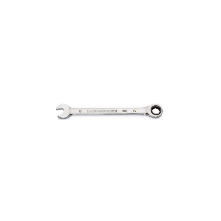 GEARWRENCH 86915 15mm 90-Tooth 12 Point Ratcheting Combination Wrench