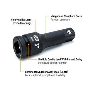 GEARWRENCH 84950N 4 Piece 1/2" Drive Impact Extension Set 3", 5", 10" & 15"