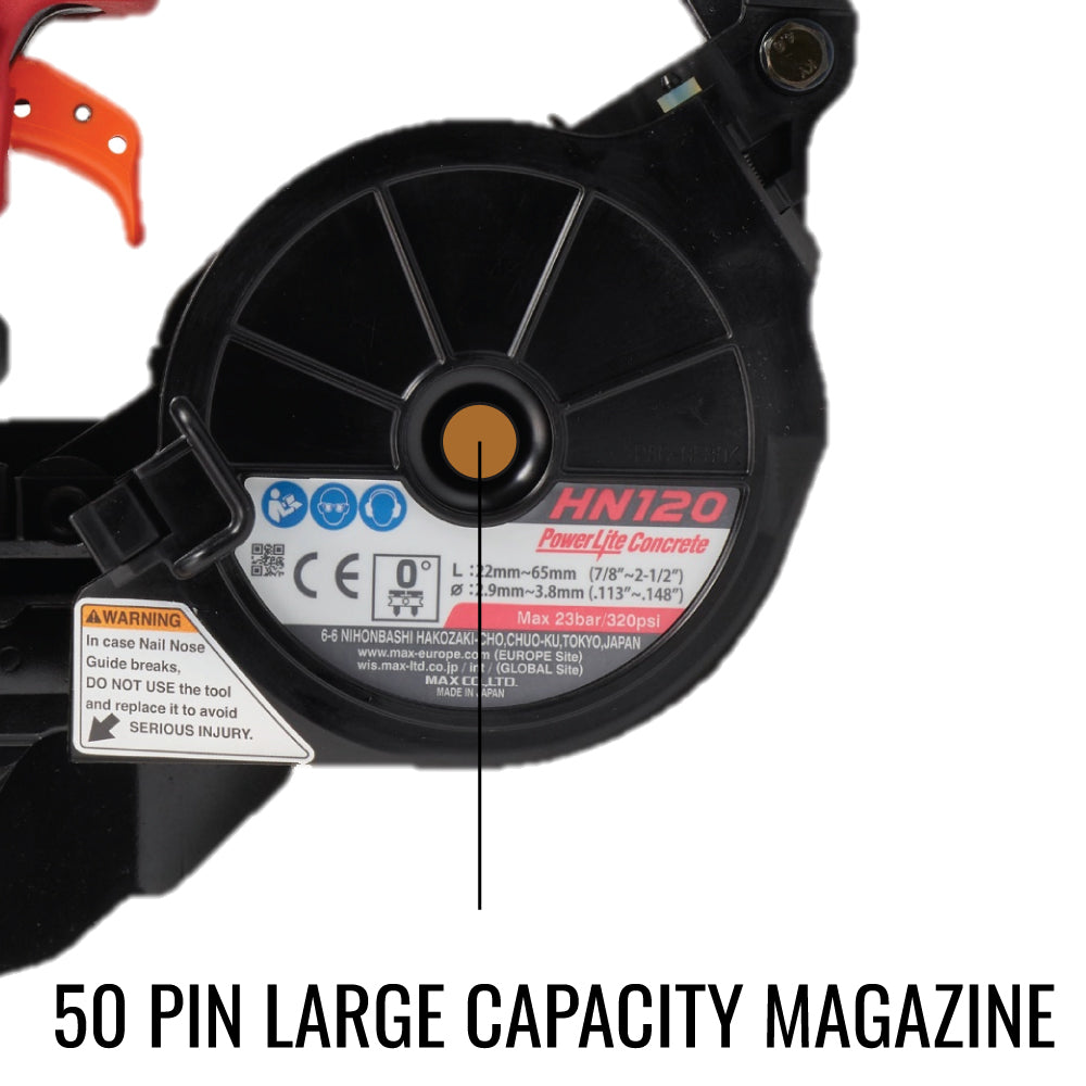 MAX HN120 PowerLite® High Pressure Concrete Pinner up to 2-1/2"