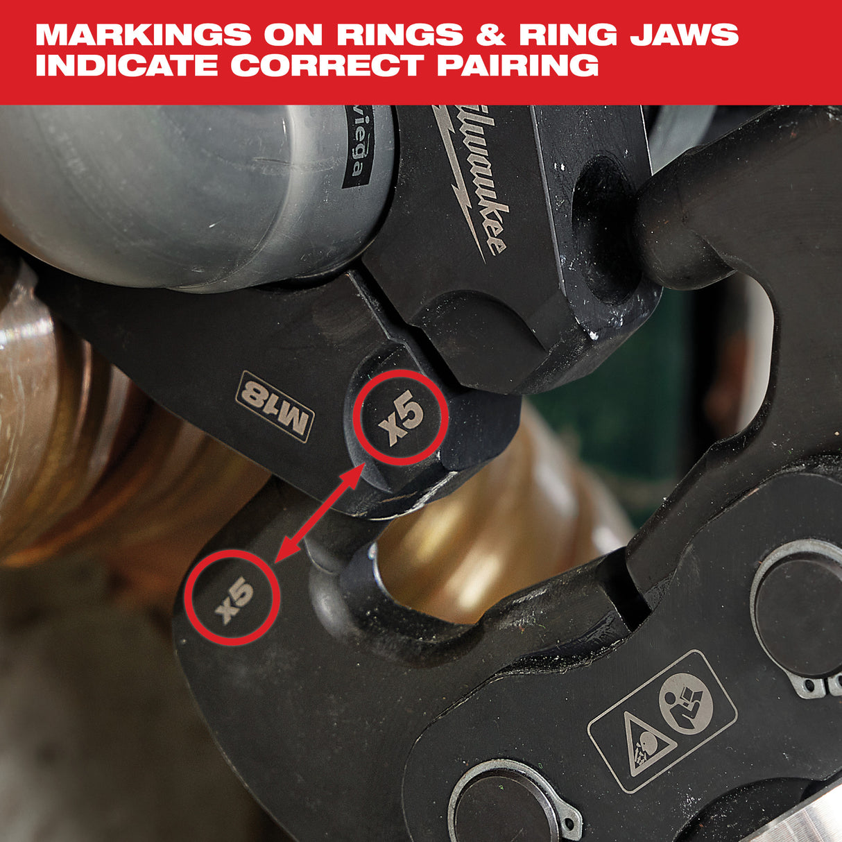 Milwaukee 49-16-2683 IPS-P Pivoting Press Ring Kit - 1/2"-1" Jaws & 1-1/4"-2" Rings