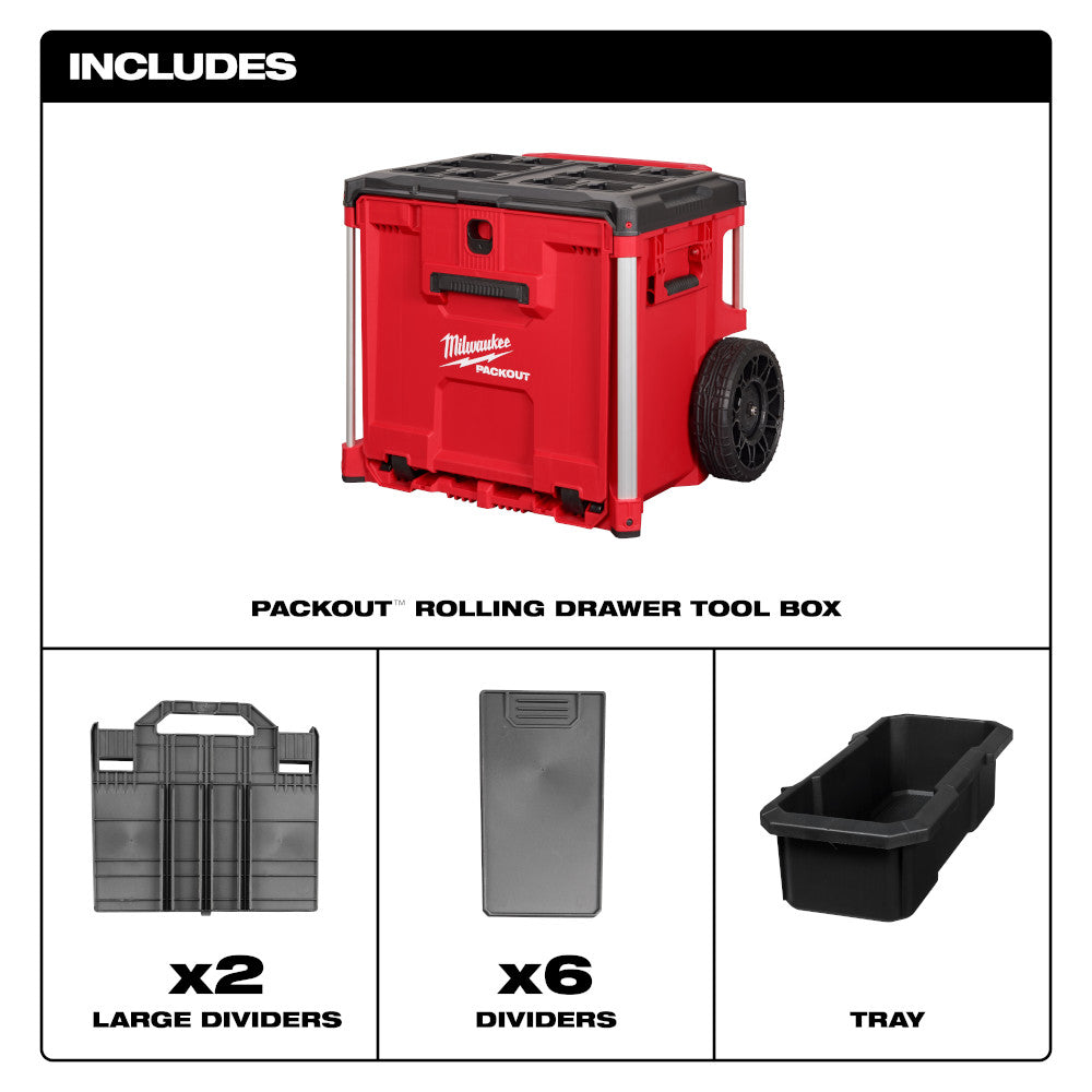 Milwaukee 48-22-8420 PACKOUT™ Rolling Drawer Tool Box