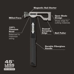 Stiletto 9oz Titanium Drywall Hatchet - DRYAXE9-F