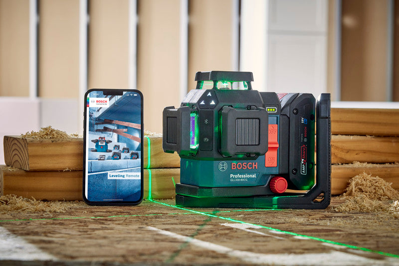 Bosch GLL330-80CGL 18V 360º Connected Green-Beam Three-Plane Leveling and Alignment Laser with (1) 4 Ah Battery