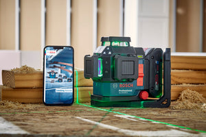 Bosch GLL330-80CGL 18V 360º Connected Green-Beam Three-Plane Leveling and Alignment Laser with (1) 4 Ah Battery