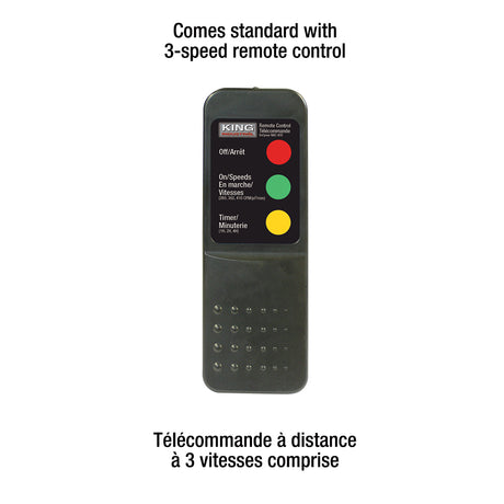KING KAC-410 3 SPEED PORTABLE AIR CLEANER WITH REMOTE CONTROL