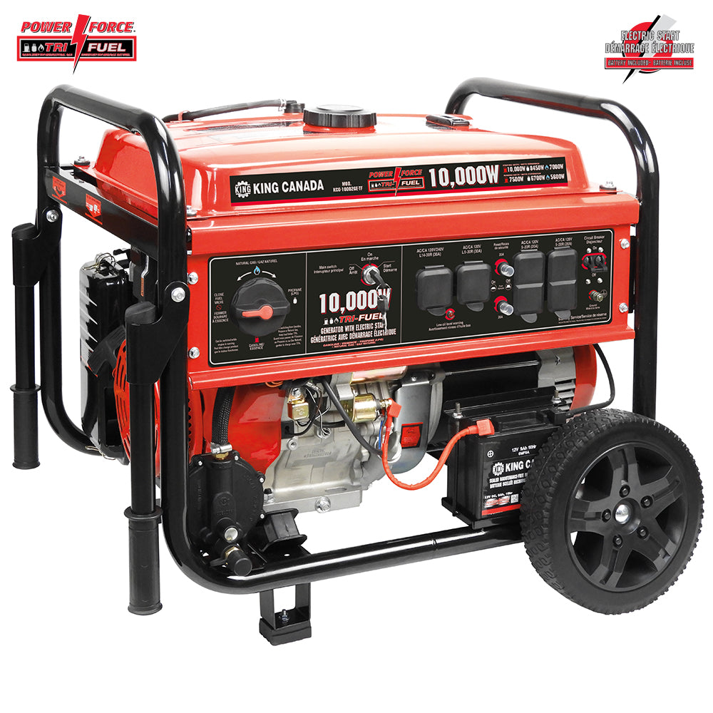 KING KCG-10002GE-TF 10000W TRI-FUEL GENERATOR WITH ELECTRIC START