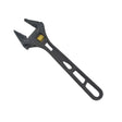 Black adjustable wrench on a light gray background