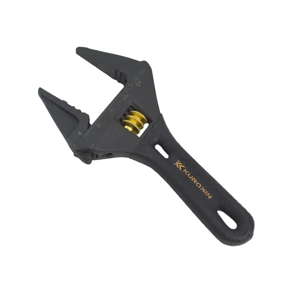 Fujiya Kurokin FLS-28-BG Lightweight Short Adjustable Wrench with Serrated Jaws