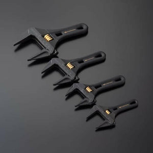 Fujiya Kurokin FLS-43-BG Lightweight Short Adjustable Wrench with Serrated Jaws