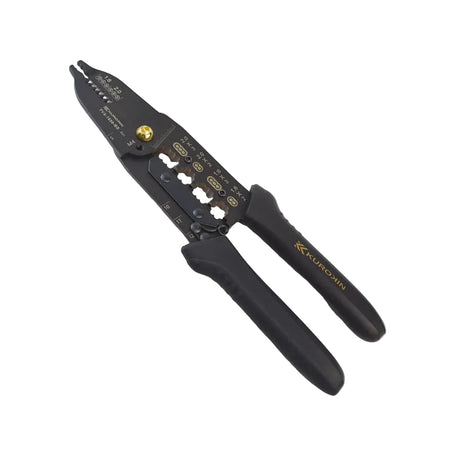 Black crimping tool with brand name on a white background