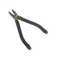 Pair of pliers with black handles on a light gray background