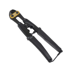 Black and yellow tool on a white background