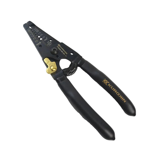Black and gold crimping tool with 'Kurokin' branding on a light gray background