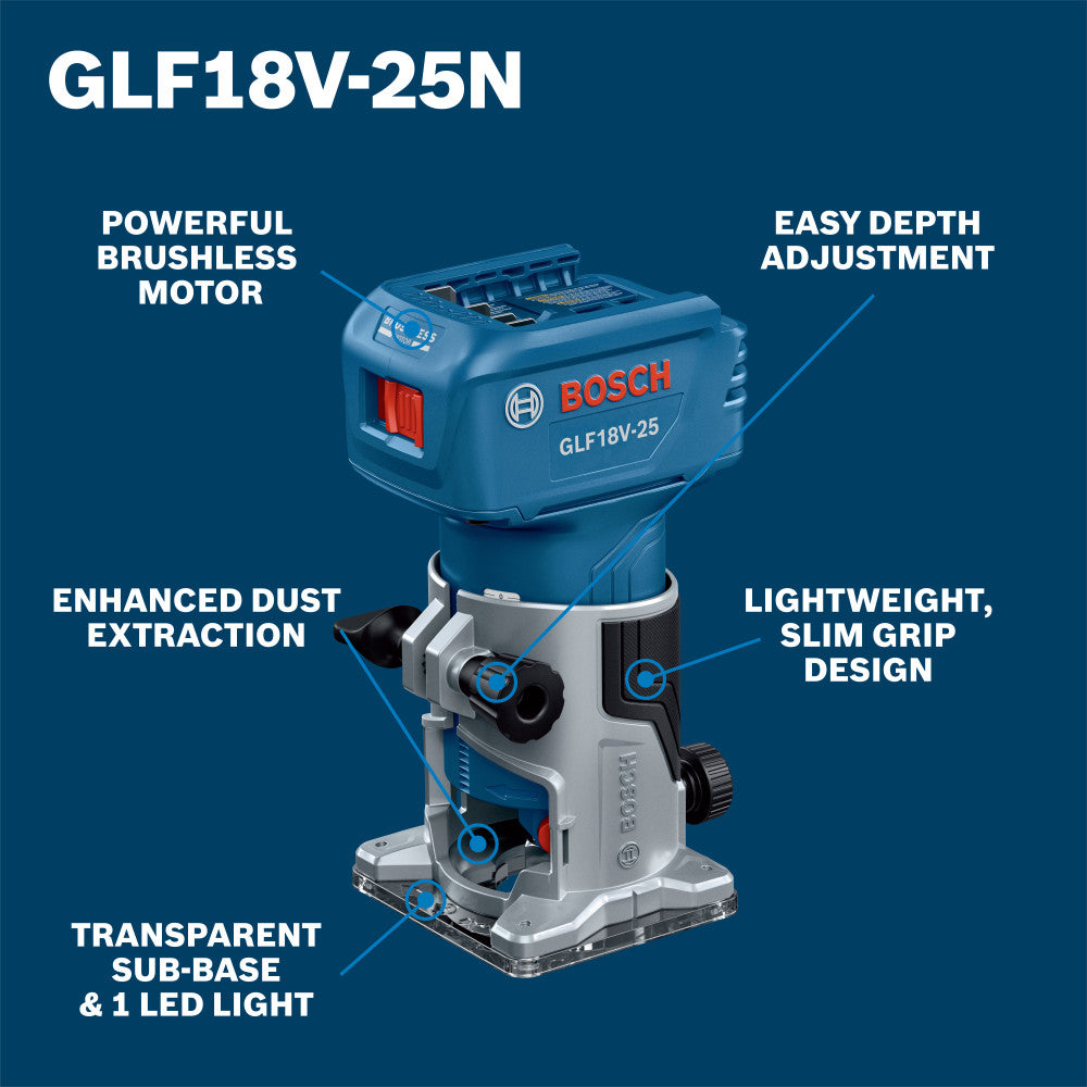 Bosch GLF18V-25N 18V Laminate Trim Router