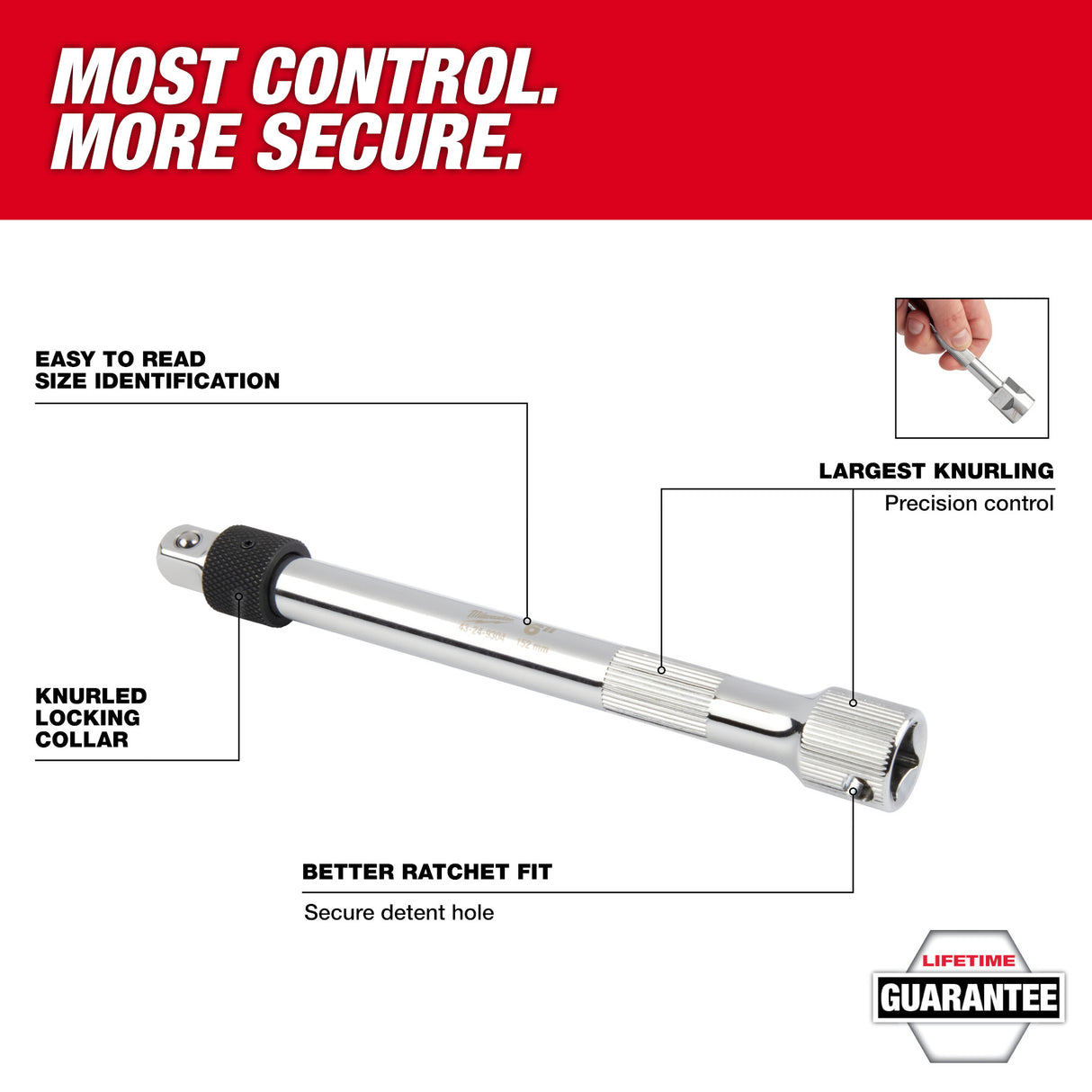 Milwaukee 43-24-9301 1/4" Drive 6" Locking Extension
