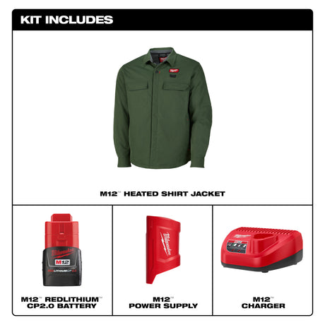 Milwaukee M103E-21 M12™ Shirt Jacket - Green